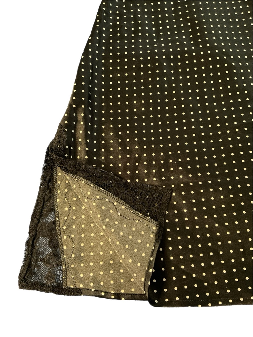 Victoria's Secret XS Black Satin Polka Dot Sexy Chemise Lace Slip Y2K - Picture 6 of 16